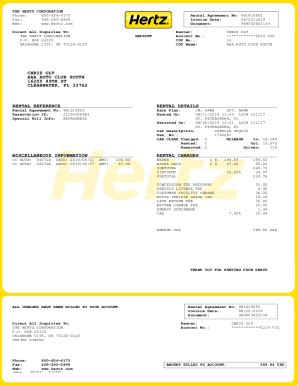 Hertz Request a Receipt